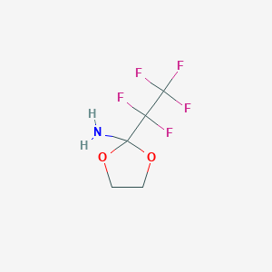 molecular formula C5H6F5NO2 B3017729 2-(Pentafluoroethyl)-1,3-dioxolan-2-amine CAS No. 1989671-61-5