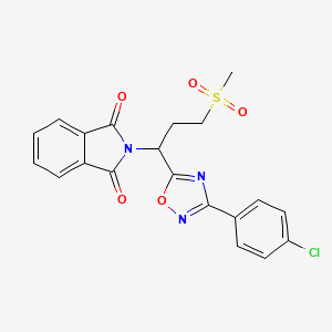 2-(1-(3-(4-Chlorophenyl)-1,2,4-oxadiazol-5-yl)-3-(methylsulfonyl)propyl)isoindoline-1,3-dione