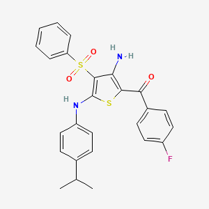 (3-Amino-5-((4-isopropylphenyl)amino)-4-(phenylsulfonyl)thiophen-2-yl)(4-fluorophenyl)methanone