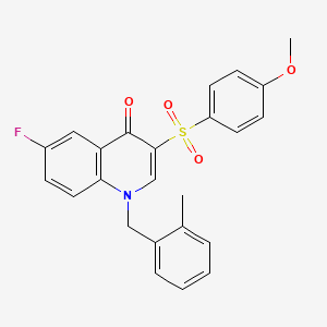 molecular formula C24H20FNO4S B3017766 6-Fluoro-3-(4-methoxyphenyl)sulfonyl-1-[(2-methylphenyl)methyl]quinolin-4-one CAS No. 872198-95-3