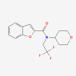 molecular formula C16H16F3NO3 B3017774 N-(oxan-4-yl)-N-(2,2,2-trifluoroethyl)-1-benzofuran-2-carboxamide CAS No. 1396869-96-7