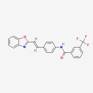 molecular formula C23H15F3N2O2 B3017786 N-{4-[(E)-2-(1,3-benzoxazol-2-yl)ethenyl]phenyl}-3-(trifluoromethyl)benzamide CAS No. 1164555-18-3