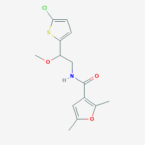 molecular formula C14H16ClNO3S B3017790 N-[2-(5-chlorothiophen-2-yl)-2-methoxyethyl]-2,5-dimethylfuran-3-carboxamide CAS No. 2034411-89-5