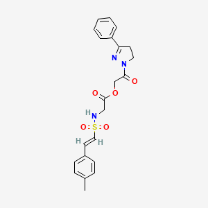 [2-oxo-2-(5-phenyl-3,4-dihydropyrazol-2-yl)ethyl] 2-[[(E)-2-(4-methylphenyl)ethenyl]sulfonylamino]acetate