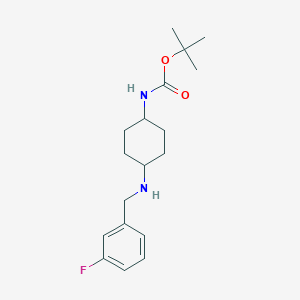 molecular formula C18H27FN2O2 B3017833 tert-Butyl (1R*,4R*)-4-(3-fluorobenzylamino)-cyclohexylcarbamate CAS No. 1286274-76-7