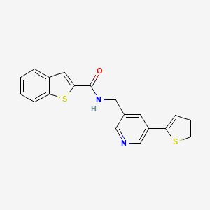 molecular formula C19H14N2OS2 B3017855 N-((5-(thiophen-2-yl)pyridin-3-yl)methyl)benzo[b]thiophene-2-carboxamide CAS No. 2034252-96-3