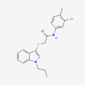 molecular formula C20H21ClN2OS B3017875 N-(3-chloro-4-methylphenyl)-2-((1-propyl-1H-indol-3-yl)thio)acetamide CAS No. 851412-11-8