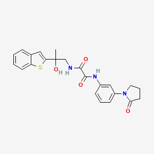molecular formula C23H23N3O4S B3017894 N1-(2-(benzo[b]thiophen-2-yl)-2-hydroxypropyl)-N2-(3-(2-oxopyrrolidin-1-yl)phenyl)oxalamide CAS No. 2034605-02-0
