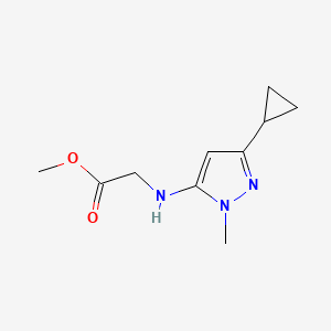 molecular formula C10H15N3O2 B3017902 Methyl 2-[(5-cyclopropyl-2-methylpyrazol-3-yl)amino]acetate CAS No. 2247207-63-0
