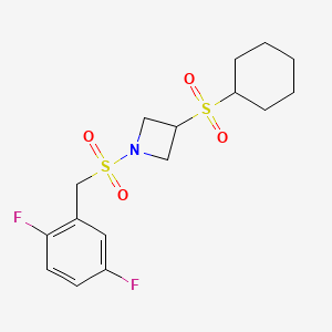 molecular formula C16H21F2NO4S2 B3017910 3-(Cyclohexylsulfonyl)-1-((2,5-difluorobenzyl)sulfonyl)azetidine CAS No. 1706335-37-6