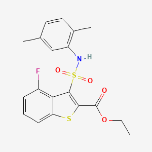 molecular formula C19H18FNO4S2 B3017919 Ethyl 3-[(2,5-dimethylphenyl)sulfamoyl]-4-fluoro-1-benzothiophene-2-carboxylate CAS No. 900012-70-6