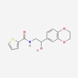 molecular formula C15H15NO4S B3017938 N-[2-(2,3-dihydro-1,4-benzodioxin-6-yl)-2-hydroxyethyl]thiophene-2-carboxamide CAS No. 1282162-30-4