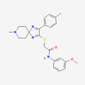molecular formula C24H28N4O2S B3017986 N-(3-METHOXYPHENYL)-2-{[8-METHYL-3-(4-METHYLPHENYL)-1,4,8-TRIAZASPIRO[4.5]DECA-1,3-DIEN-2-YL]SULFANYL}ACETAMIDE CAS No. 1184997-78-1