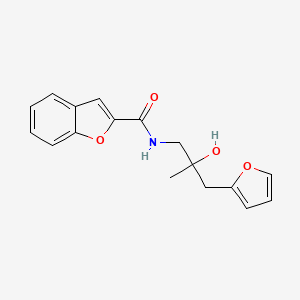 molecular formula C17H17NO4 B3017998 N-[3-(furan-2-yl)-2-hydroxy-2-methylpropyl]-1-benzofuran-2-carboxamide CAS No. 1798621-09-6