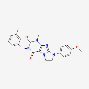 B3018001 6-(4-Methoxyphenyl)-4-methyl-2-[(3-methylphenyl)methyl]-7,8-dihydropurino[7,8-a]imidazole-1,3-dione CAS No. 893950-76-0