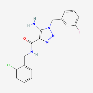 5-amino-N-[(2-chlorophenyl)methyl]-1-[(3-fluorophenyl)methyl]triazole-4-carboxamide