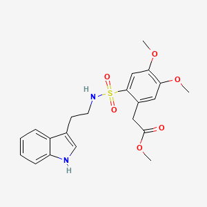 molecular formula C21H24N2O6S B3018033 methyl 2-(2-{[2-(1H-indol-3-yl)ethyl]sulfamoyl}-4,5-dimethoxyphenyl)acetate CAS No. 1022528-89-7