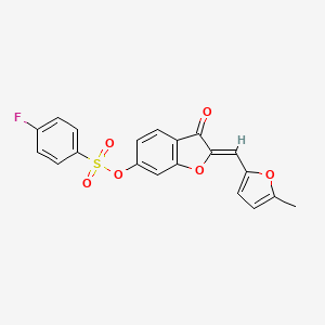 (Z)-2-((5-methylfuran-2-yl)methylene)-3-oxo-2,3-dihydrobenzofuran-6-yl 4-fluorobenzenesulfonate