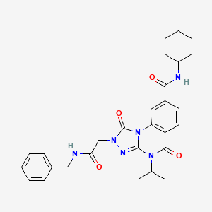 2-(2-(benzylamino)-2-oxoethyl)-N-cyclohexyl-4-isopropyl-1,5-dioxo-1,2,4,5-tetrahydro-[1,2,4]triazolo[4,3-a]quinazoline-8-carboxamide
