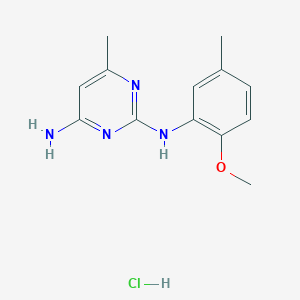 molecular formula C13H17ClN4O B3018054 N2-(2-methoxy-5-methylphenyl)-6-methylpyrimidine-2,4-diamine hydrochloride CAS No. 1396886-44-4