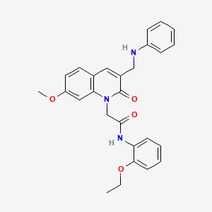 molecular formula C27H27N3O4 B3018085 N-(2-ethoxyphenyl)-2-{7-methoxy-2-oxo-3-[(phenylamino)methyl]-1,2-dihydroquinolin-1-yl}acetamide CAS No. 932308-48-0