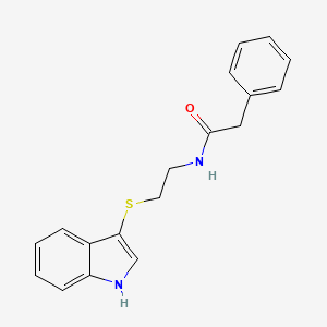 molecular formula C18H18N2OS B3018107 N-[2-(1H-indol-3-ylsulfanyl)ethyl]-2-phenylacetamide CAS No. 687570-99-6