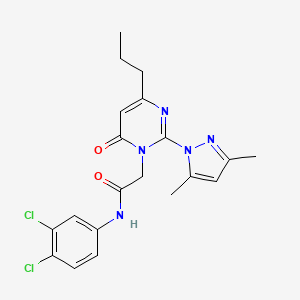 molecular formula C20H21Cl2N5O2 B3018113 N-(3,4-dichlorophenyl)-2-(2-(3,5-dimethyl-1H-pyrazol-1-yl)-6-oxo-4-propylpyrimidin-1(6H)-yl)acetamide CAS No. 1019106-51-4