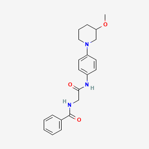 molecular formula C21H25N3O3 B3018141 N-(2-((4-(3-methoxypiperidin-1-yl)phenyl)amino)-2-oxoethyl)benzamide CAS No. 1797873-09-6