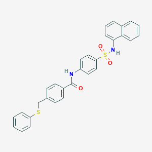 molecular formula C30H24N2O3S2 B301826 N-{4-[(1-naphthylamino)sulfonyl]phenyl}-4-[(phenylsulfanyl)methyl]benzamide 