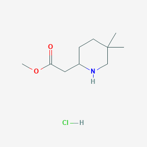 molecular formula C10H20ClNO2 B3018260 Methyl 2-(5,5-dimethylpiperidin-2-yl)acetate;hydrochloride CAS No. 2287273-29-2