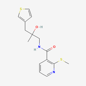molecular formula C15H18N2O2S2 B3018287 N-{2-hydroxy-2-[(thiophen-3-yl)methyl]propyl}-2-(methylsulfanyl)pyridine-3-carboxamide CAS No. 2097867-29-1