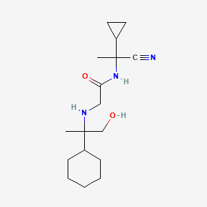 molecular formula C17H29N3O2 B3018293 N-(1-Cyano-1-cyclopropylethyl)-2-[(2-cyclohexyl-1-hydroxypropan-2-YL)amino]acetamide CAS No. 1385283-51-1