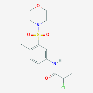 molecular formula C14H19ClN2O4S B3018294 2-chloro-N-[4-methyl-3-(morpholine-4-sulfonyl)phenyl]propanamide CAS No. 743444-43-1