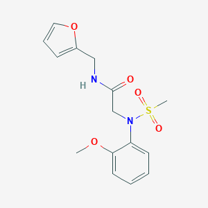 molecular formula C15H18N2O5S B301834 N-[(FURAN-2-YL)METHYL]-2-[N-(2-METHOXYPHENYL)METHANESULFONAMIDO]ACETAMIDE 