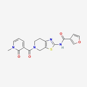 N-(5-(1-methyl-2-oxo-1,2-dihydropyridine-3-carbonyl)-4,5,6,7-tetrahydrothiazolo[5,4-c]pyridin-2-yl)furan-3-carboxamide