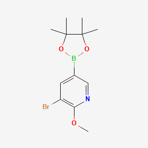 3-Bromo-2-methoxy-5-(4,4,5,5-tetramethyl-1,3,2-dioxaborolan-2-YL)pyridine