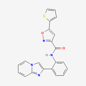 B3018378 N-(2-(imidazo[1,2-a]pyridin-2-yl)phenyl)-5-(thiophen-2-yl)isoxazole-3-carboxamide CAS No. 1797729-81-7