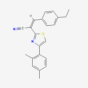 (Z)-2-(4-(2,4-dimethylphenyl)thiazol-2-yl)-3-(4-ethylphenyl)acrylonitrile