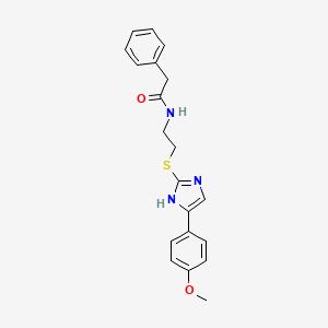 molecular formula C20H21N3O2S B3018404 N-(2-((5-(4-methoxyphenyl)-1H-imidazol-2-yl)thio)ethyl)-2-phenylacetamide CAS No. 897455-26-4