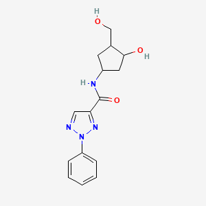 molecular formula C15H18N4O3 B3018415 N-(3-hydroxy-4-(hydroxymethyl)cyclopentyl)-2-phenyl-2H-1,2,3-triazole-4-carboxamide CAS No. 1421462-04-5