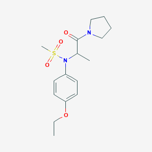 molecular formula C16H24N2O4S B301844 N-(4-ethoxyphenyl)-N-[1-oxo-1-(pyrrolidin-1-yl)propan-2-yl]methanesulfonamide 