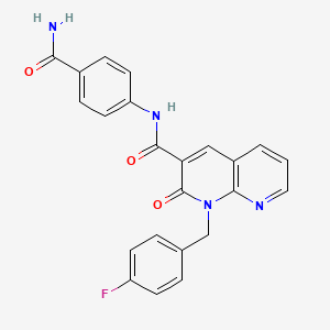 B3018443 N-(4-carbamoylphenyl)-1-(4-fluorobenzyl)-2-oxo-1,2-dihydro-1,8-naphthyridine-3-carboxamide CAS No. 946331-71-1