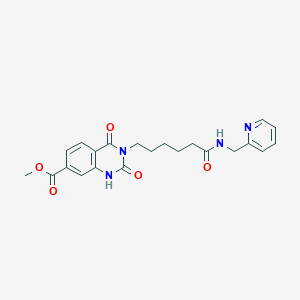 molecular formula C22H24N4O5 B3018447 methyl 2,4-dioxo-3-(5-{[(pyridin-2-yl)methyl]carbamoyl}pentyl)-1,2,3,4-tetrahydroquinazoline-7-carboxylate CAS No. 896384-16-0