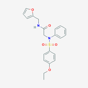 molecular formula C21H22N2O5S B301846 N-[(FURAN-2-YL)METHYL]-2-(N-PHENYL4-ETHOXYBENZENESULFONAMIDO)ACETAMIDE 