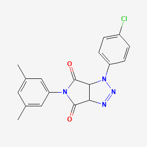 molecular formula C18H15ClN4O2 B3018465 1-(4-chlorophenyl)-5-(3,5-dimethylphenyl)-1H,3aH,4H,5H,6H,6aH-pyrrolo[3,4-d][1,2,3]triazole-4,6-dione CAS No. 1171832-87-3