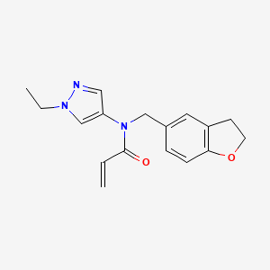 molecular formula C17H19N3O2 B3018471 N-(2,3-Dihydro-1-benzofuran-5-ylmethyl)-N-(1-ethylpyrazol-4-yl)prop-2-enamide CAS No. 2411219-46-8