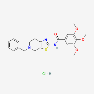 molecular formula C23H26ClN3O4S B3018515 N-(5-benzyl-4,5,6,7-tetrahydrothiazolo[5,4-c]pyridin-2-yl)-3,4,5-trimethoxybenzamide hydrochloride CAS No. 1189655-30-8