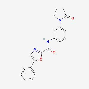 molecular formula C20H17N3O3 B3018516 N-[3-(2-oxopyrrolidin-1-yl)phenyl]-5-phenyl-1,3-oxazole-2-carboxamide CAS No. 1207034-33-0
