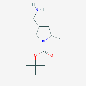 molecular formula C11H22N2O2 B3018543 Tert-butyl 4-(aminomethyl)-2-methylpyrrolidine-1-carboxylate CAS No. 1374655-49-8
