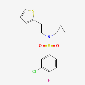 3-chloro-N-cyclopropyl-4-fluoro-N-(2-(thiophen-2-yl)ethyl)benzenesulfonamide